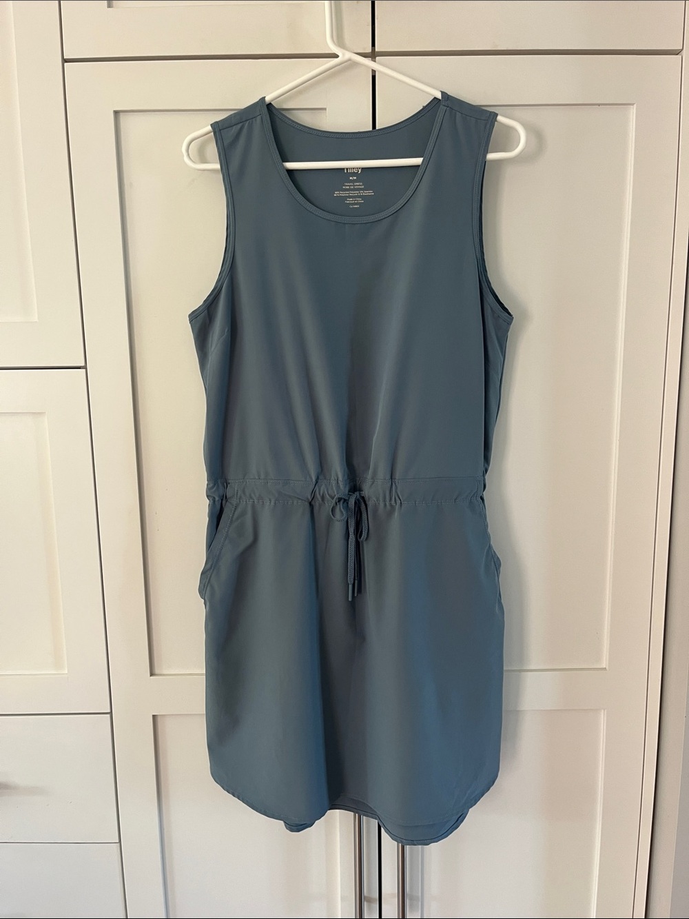 Tilley New Condition Sleeveless Drawstring Travel Dress in Dusty Blue size M